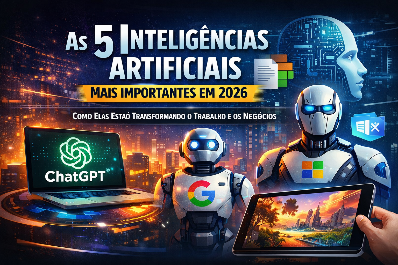 As 5 Inteligências Artificiais Mais Importantes em 2026 (E Como Elas Estão Transformando o Trabalho e os Negócios)